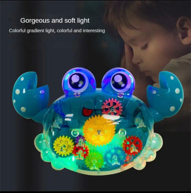 Cartoon Transparent Gear Crab Toy, Crash Resistance Crab Toy, Music Educational Interactive Toys for Kids Cartoon Transparent Gear Crab Toy, Crash Resistance Crab Toy, Music Educational Interactive Toys for Kids